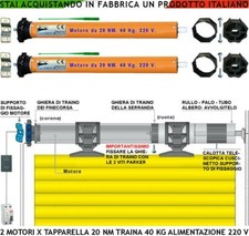 SERRANDE 2 MOTORI TUBOLARI ELETTRICI 220 V DA 40 KG AVVOLGIBILE AUTOMATISMI CASA