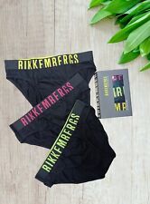 BIKKEMBERGS 3 SLIP UOMO NERO CONFEZIONE REGALO TRIPACK FLUO