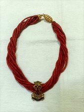 Collana in Corallo multifili con chiusura in oro, Black Friday