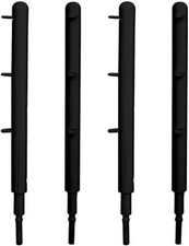Set 4 Pali Anello Metallo Nero