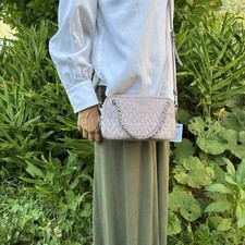 Borsa a tracolla PRADA tracolla catena 2 vie nylon trapuntato rosa lampone