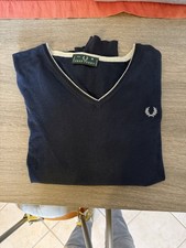 Maglione Fred Perry Blu con Scollo a V - Taglia M