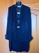 Abito elegante blu donna misto seta,  viscosa e acetato con  top.