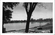North Hero Vermont VT Lake Champlain City Bay Real Photo Vintage Postcard