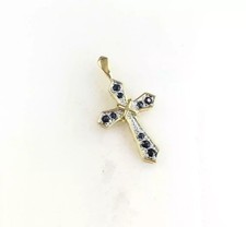Ciondolo mini croce zaffiro