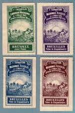 ES2623 Francobolli poster commemorativi: Esposizione. de Machines Agricole - Bruxelles 1913