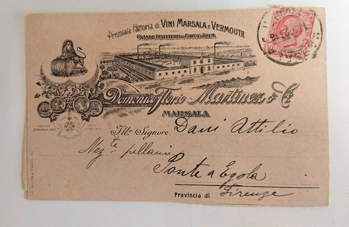 Cartolina pubblicitaria vini - cartolina,