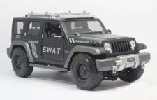 Modellino auto SUV nero scala 1:18 JEEP Rescue Concept SWAT polizia pressofuso - NUOVO 