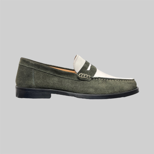 Mocassini uomo camoscio verde - camoscio,