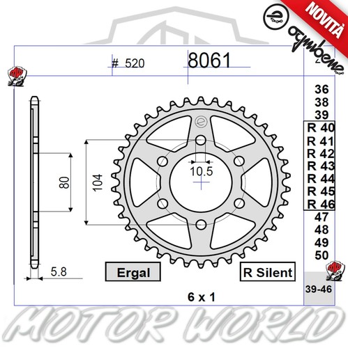 Corona acciaio ognibene 45 - in,