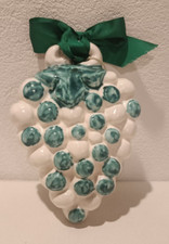 THUN VINTAGE - FORMELLA GRAPPOLO D'UVA, BIANCO/VERDE, DA APPENDERE, CERAMICA