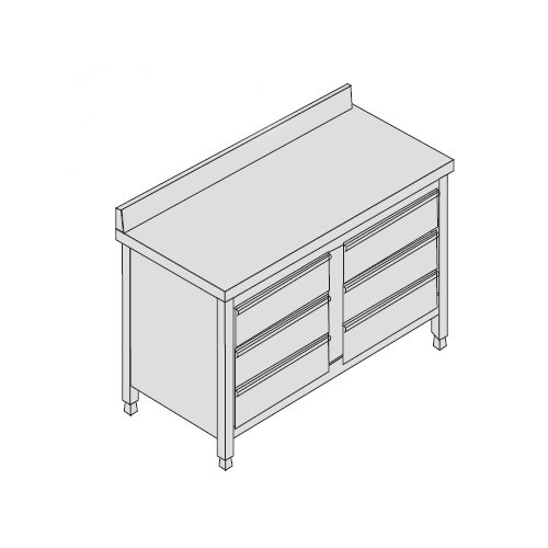 Cassettiera 100x70x85 acciaio
