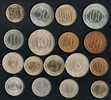 JUGOSLAVIA MONETE N 18 DINARA 100-100-50-50-50-20-10-10-10-5-5-2-2-1-1-1-1-QFDC