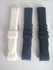 CINTURINO SILICONE ATTACCO ANSA CURVA MODELLO NAUTICA 22 - 24  BLU BIANCO NERO