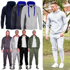 Tuta uomo pile top e fondo cordino set zip cappuccio tuta jogging