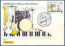 Italia 2017 Stamp Day Musica Pianoforte Chitarra Violino Batteria Tromba Score Strumenti MC
