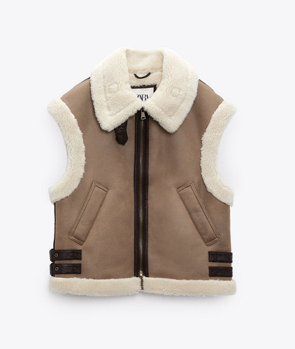 Zara contrast faux shearling - contrast,