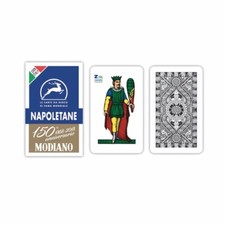 CARTE DA GIOCO NAPOLETANE MODIANO BLU SUPER  PLASTIFICATE 150 ANNIVERSARIO.