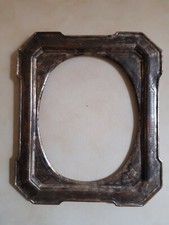 Cornice Vassoio bulinata Seconda Metà '800 Argento Ossidato, ovale interno