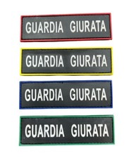 Patch Toppa PVC 3D Guardia Giurata con Velcro NEW Bordo Rosso Blu Giallo Rosso