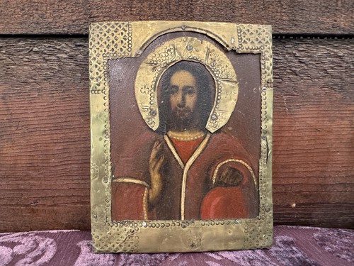 Antica icona russa gesù - antica,