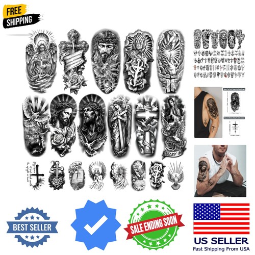 Fogli tatuaggio cristiano - 77,