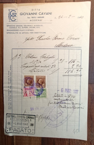 1940 modena fattura - modena,
