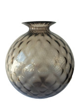 Vaso in vetro di Murano firmato NASON balloton fumè