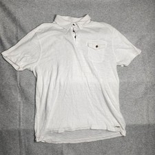 Lucky Brand Shirt Mens Large White Military Classic Standard Issue Pockets USA