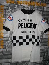 # Vintage Cycling Jersey Wool Maglia Ciclismo Peugeot ESSO Michelin '70s Eroica