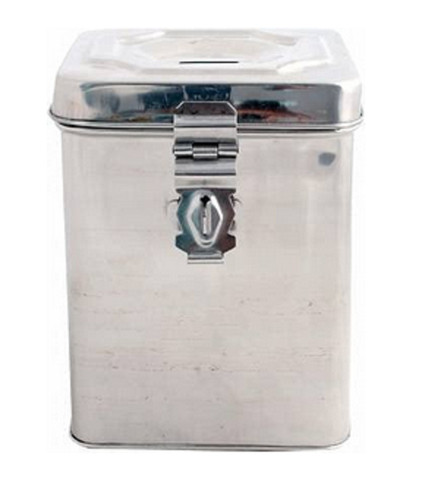 Stainless steel bank - @, money