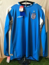 MAGLIA VINTAGE UMBRO 2004/06 ENGLAND PORTIERE AWAY TAGLIA (L) NUOVA!
