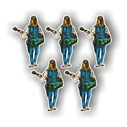 Set adesivi vagabondo hippie - adesivi,