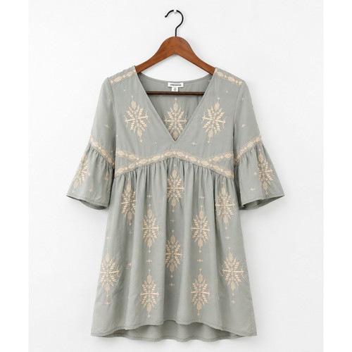 Abito babydoll boho - , ricamato