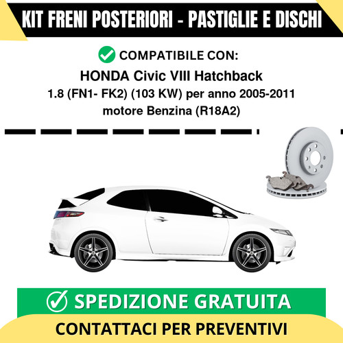 Kit freni posteriori per honda - freni,