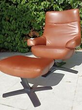 Poltrona relax Natuzzi Re-vive reclinabile in pelle pieno fiore color cuoio