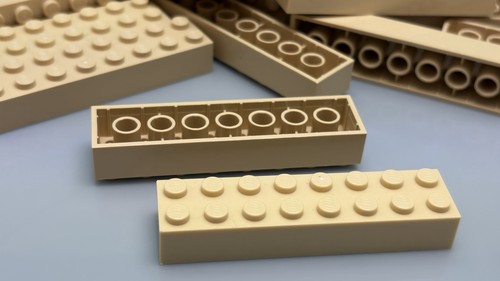 Lego brick 2x8 beige lontre - lego,