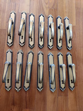 14 maniglie per porte interne in ottone vintage, usate