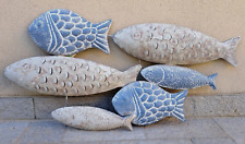 PANNELLO 6 PESCI in METALLO Cm 91 X 44 ARREDAMENTO MARINO CASA VACANZE MARE