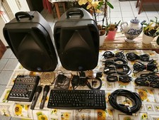 Kit per karaoke completo, microfoni cablati, casse, aste porta microfono e mixer