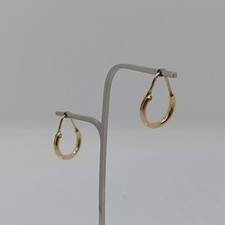 ORECCHINI A CERCHIO A SEZIONE TONDA IN ORO GIALLO 750 18KT 1,1 GRAMMI (8105)