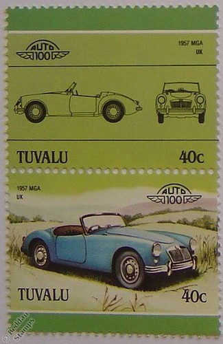 Francobolli auto mga 1957 - auto, mg