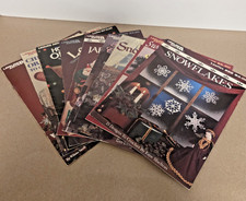 Leisure Arts lotto 9 libri vintage vacanze Natale ricamo artigianato uncinetto