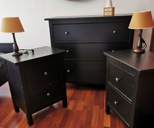 Cassettiera + 2 comodini IKEA HEMNES nero/marrone