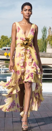 Abito chiffon con stampa - chiffon,