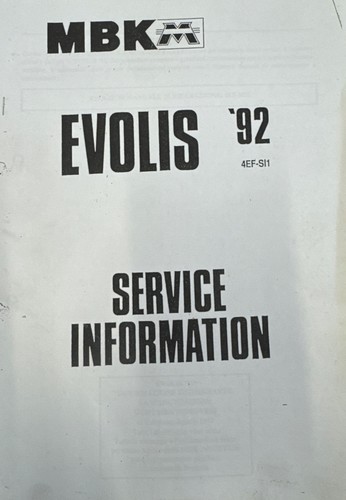 Manuale officina mbk evolis - mbk,