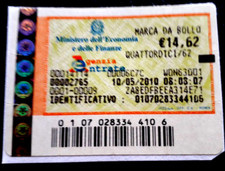 MAG 2010 SPLENDIDA    MARCA  da BOLLO  da Euro 14,62  ( 14,62) USATA  10.05.2010