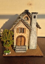 CASETTA PRESEPE ARTIGIANALE IN LEGNO E PIETRA