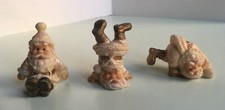 3 Statuette di BABBO NATALE miniature in resina Ornamenti Natalizi
