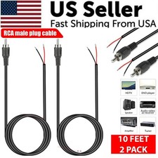2-Pack 10 FT RCA Male Plug to